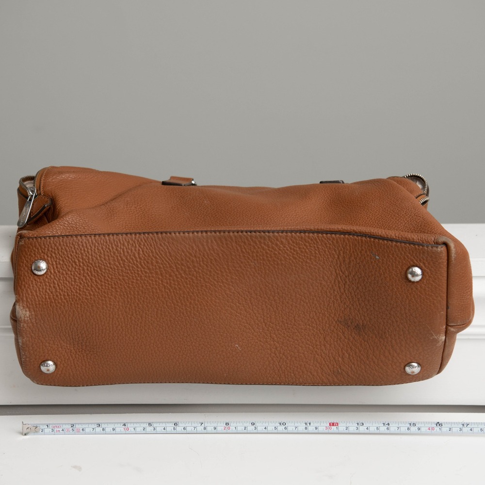 MICHAEL KORS Hamilton Satchel Shoulder Bag Pebbled Leather Brown Earthy Neutral - Picture 5 of 5